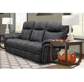 Mason Charcoal Performance Fabric Power Reclining Sofa with Power Headrest