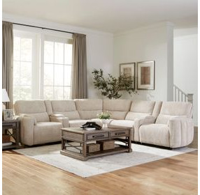 Modesto Buttercream 7 Piece Modular Power Reclining Sectional With Adjustable Power Headrests