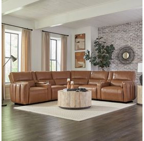 Modesto Sable 7 Piece Modular Power Reclining Sectional With Adjustable Power Headrests