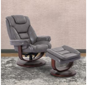 Monarch Ice Swivel Recliner with Ottoman