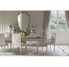 Barrington White And Silver 104" Extendable Dining Table