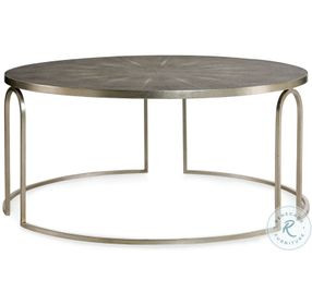 Thaxton Charcoal Faux Shagreen And Silver Leaf Occasional Table Set