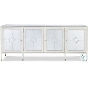 Barrington Eglomise Mirror And White 4 Door Sideboard