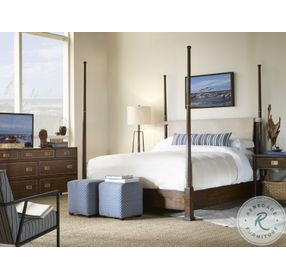 Southport Lightly Distressed Medium Brown King Poster Bed
