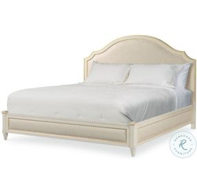 Madeline Worn Light Grey And Textured Linen Upholstered Platform Bedroom Set