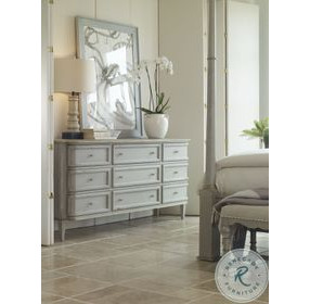 Madeline Worn Light Grey 9 Drawer Dresser
