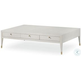 Monroe Ivory Faux Shagreen Grand Occasional Table Set