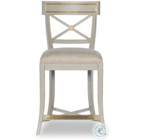 Madeline Madeline And Textured Linen Upholstered Counter Height Stool