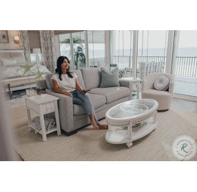 Riviera Blanc Rectangular Chairside Table