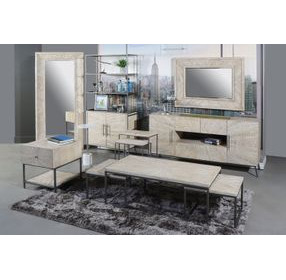 Crossings Monaco Weathered Blanc Wall Mirror