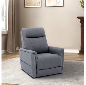 Montclair Jumbo Slate Performance Fabric Power Lift Recliner with Power Lumbar and 3 Zone Heat