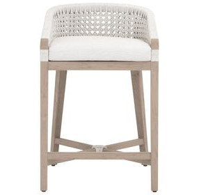 Montecito White Performance Fabric Outdoor Counter Height Stool