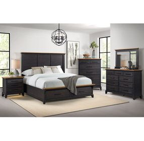 Johnshaven Espresso and Brown King Storage Panel Bed