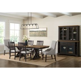 Johnshaven Light Gray Upholstered Dining Host Chair Set of 2