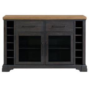 Johnshaven Espresso and Brown 2 Glass Door Server