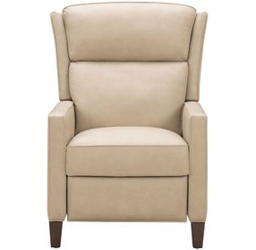 Moore Cashmere Stone Leather Push Thru The Arms Recliner