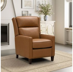 Moore Santa Fe Brandy Leather Power Recliner with Power Headrest and USB Charging