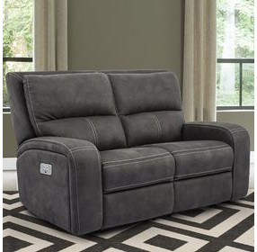 Polaris Slate Performance Fabric Power Reclining Loveseat