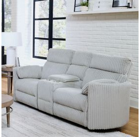 Radius Mega Grey Glider Power Reclining Console Loveseat