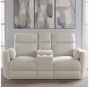 Radius Mega Ivory Glider Power Reclining Console Loveseat