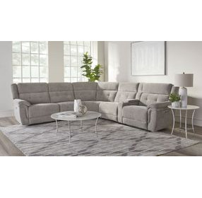 Richland Bristol Grey 6 Piece Modular Power Reclining Sectional With Adjustable Power Headrests
