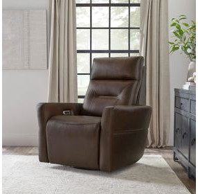 Remmington Auburn Leather Swivel Glider Power Recliner