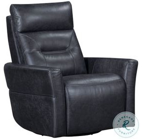 Rhettmere Vintage Slate Leather Swivel Glider Power Recliner