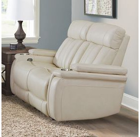 Royce Fantom Ivory Power Reclining Loveseat with Power Headrest