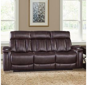Royce Fantom Brown Power Reclining Sofa with Drop Down Console and Power Headrest