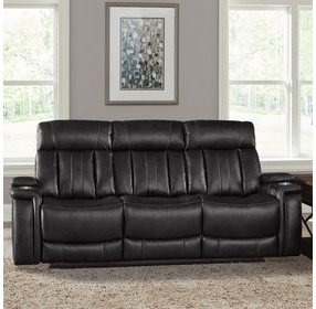 Royce Midnight Power Reclining Sofa with Drop Down Console Table