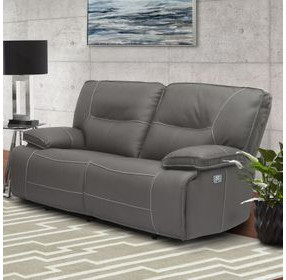 Spartacus Haze Dual Performance Fabric Power Reclining Loveseat with Power Headrest