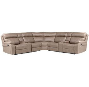 Theon Stokes Toffee 7 Piece Modular Reclining Sectional