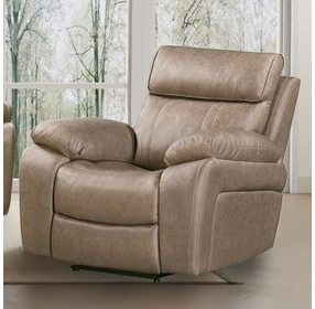 Theon Stokes Toffee Performance Fabric Glider Recliner