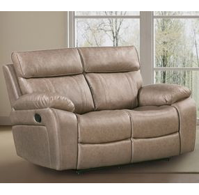 Theon Stokes Toffee Performance Fabric Reclining Loveseat