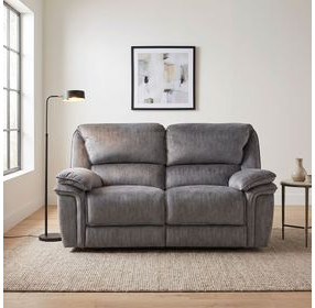Muirfield Gray Double 65" Reclining Console Loveseat