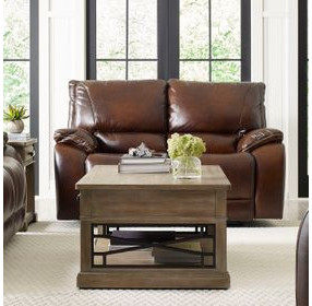 Vail Burnt Sienna Dual Power Reclining Loveseat with Power Headrest