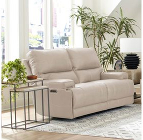 Whitman Verona Linen Cordless Power Reclining Loveseat with Power Headrest