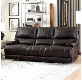 Whitman Verona Coffee Cordless Power Reclining Sofa with Power Headrest