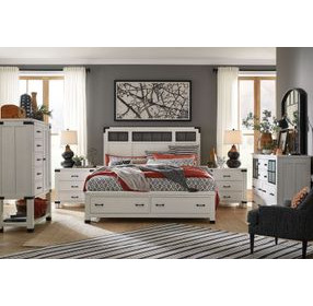 Harper Springs Silo White California King Storage Panel Bed