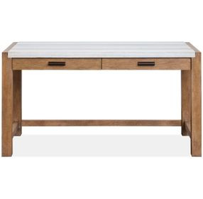 Foxrun Hollow Sierra Brown and White 60" Marble Top Writing Desk