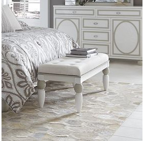 Skyline Cloud White 49" Bedside Bench