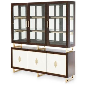 Belmont Place Espresso 6 Door China Cabinet and Buffet with LED