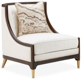 Belmont Place Cream Upholstered Accent Chair with Pillow