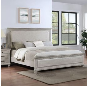 Silver Sands Gray California King Upholstered Panel Bed