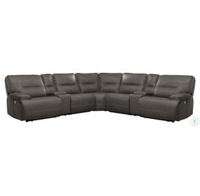 Victor Haze Performance Fabric 7 Piece Modular Power Reclining Sectional