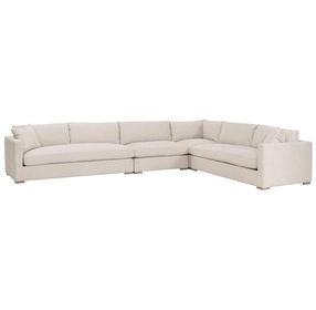Newport Beige Performance Fabric Outdoor Modular Sectional