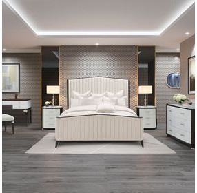 Paris Chic Espresso Upholstered Panel Bedroom Set