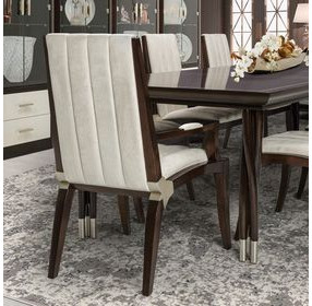 Chambord Espresso and Doeskin Dining Arm Chair