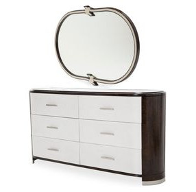 Paris Chic Espresso 6 Drawer Dresser with Mirror