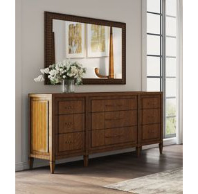 Eave Brown Rectangular Landscape Wall Mirror